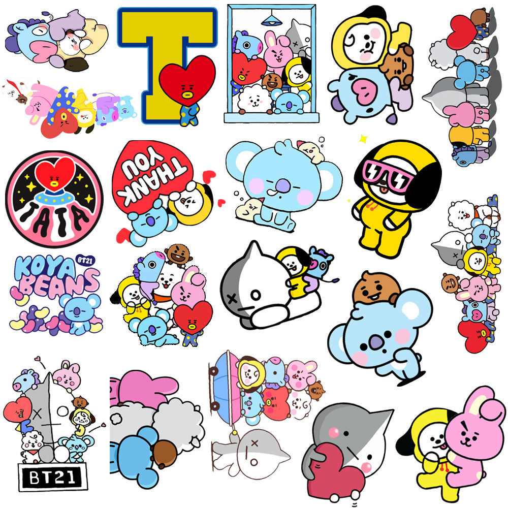 50pcs Animal Sticker Water Cup Sticker Waterproof Sticker