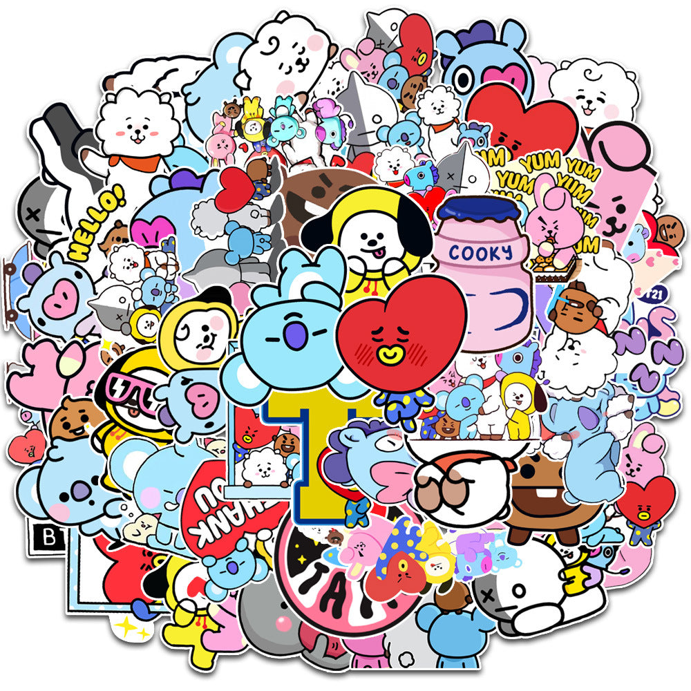 50pcs Animal Sticker Water Cup Sticker Waterproof Sticker