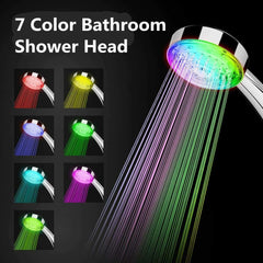 7 Colors Changing LED Shower Head Rainfall Shower Sprayer