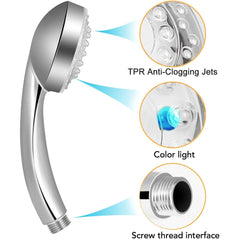 7 Colors Changing LED Shower Head Rainfall Shower Sprayer