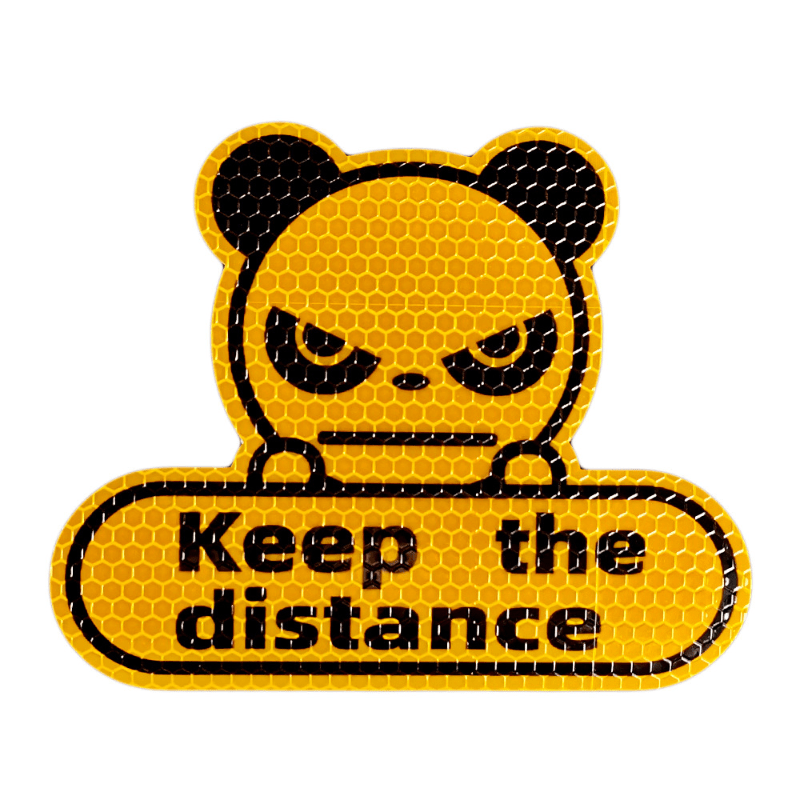 Reflective Honeycomb Cartoon Car Decoration Stickers - Keep Distance & Add Fun