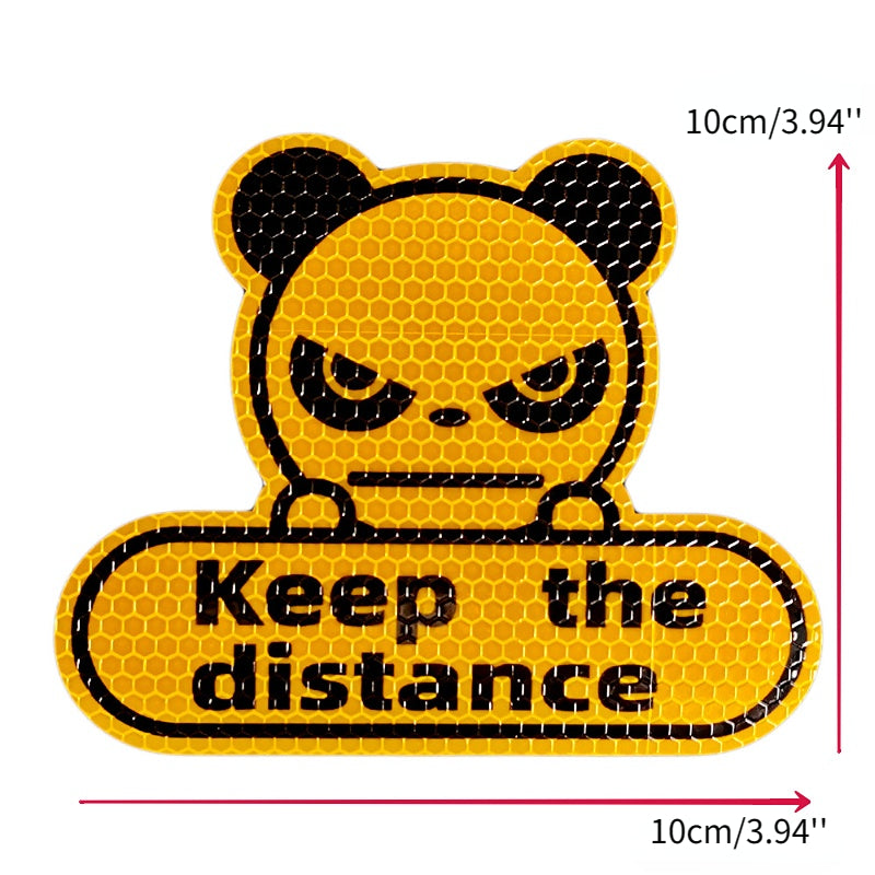 Reflective Honeycomb Cartoon Car Decoration Stickers - Keep Distance & Add Fun