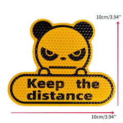 Reflective Honeycomb Cartoon Car Decoration Stickers - Keep Distance & Add Fun