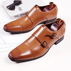 Men's Double Monk Loafers Non Slip Comfy Casual Shoes