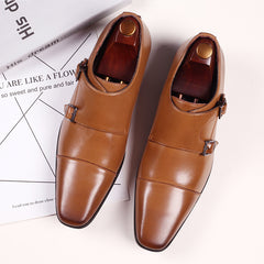 Men's Double Monk Loafers Non Slip Comfy Casual Shoes