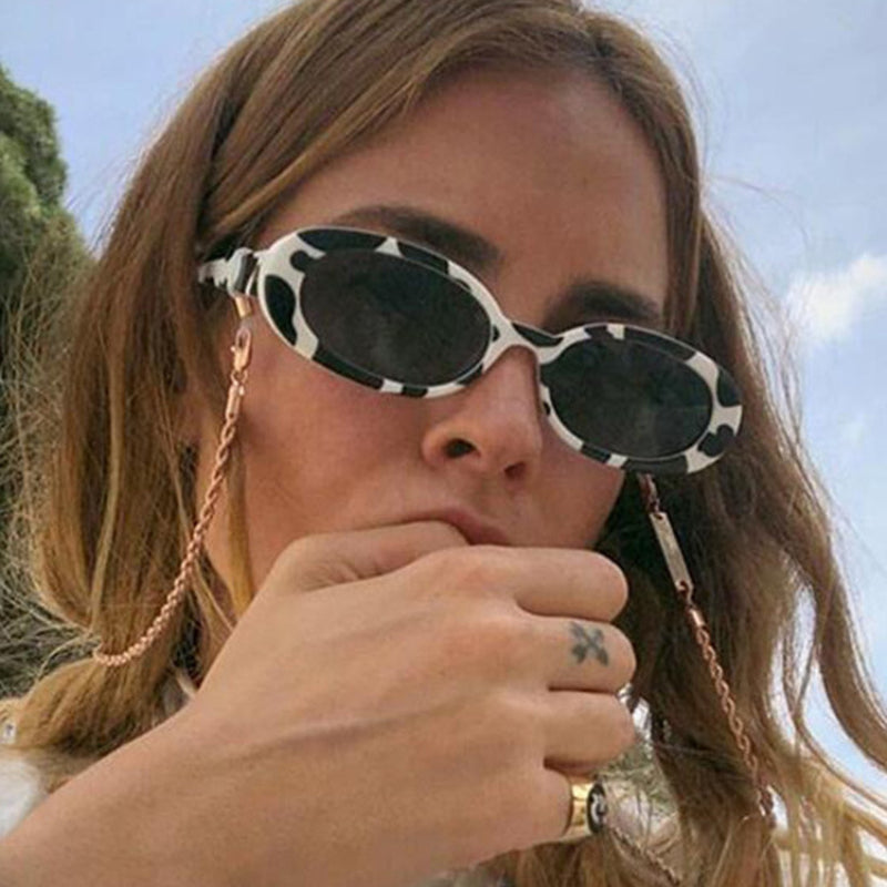 Oval Frame Sunglasses For Women Men Photo Booth Props UV400