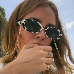 Oval Frame Sunglasses For Women Men Photo Booth Props UV400