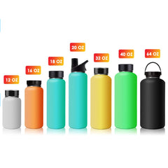 Stainless Steel Cup Lid Set for 12-64oz Wide Mouth Bottles
