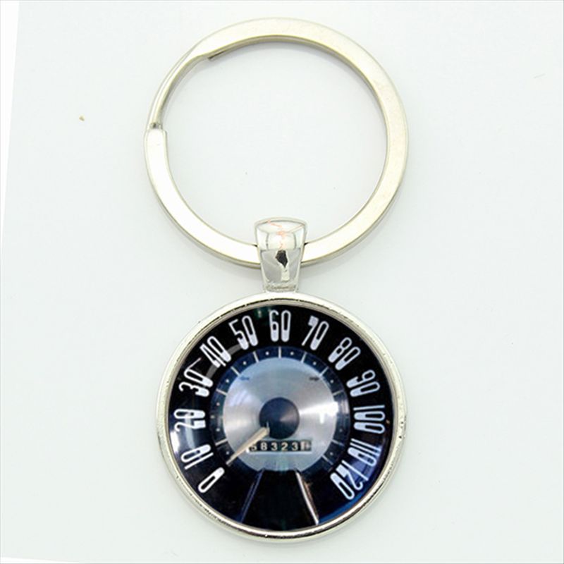 Vintage Car Speed Car Mileage Dashboard Photo Keychain Gift Car Jewelry