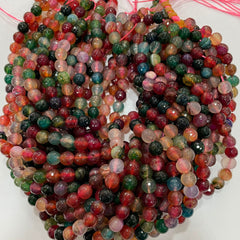 4-10mm Multifaceted Tourmaline Agate Beads for DIY Jewelry - Football Face Beads