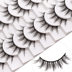 10 Pairs Fluffy Faux Mink Natural Look False Eyelashes 6D75