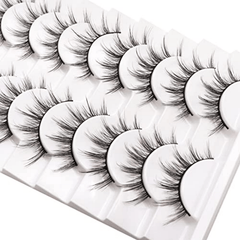 10 Pairs Fluffy Faux Mink Natural Look False Eyelashes 6D75