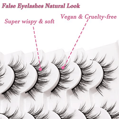 10 Pairs Fluffy Faux Mink Natural Look False Eyelashes 6D75