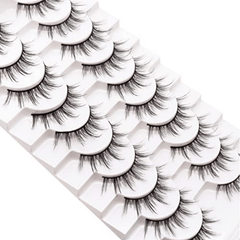 10 Pairs Fluffy Faux Mink Natural Look False Eyelashes 6D75