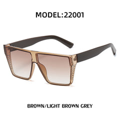 Men's Square Grid Sunglasses UV Protection Large Frame Shades