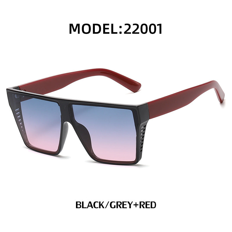 Men's Square Grid Sunglasses UV Protection Large Frame Shades