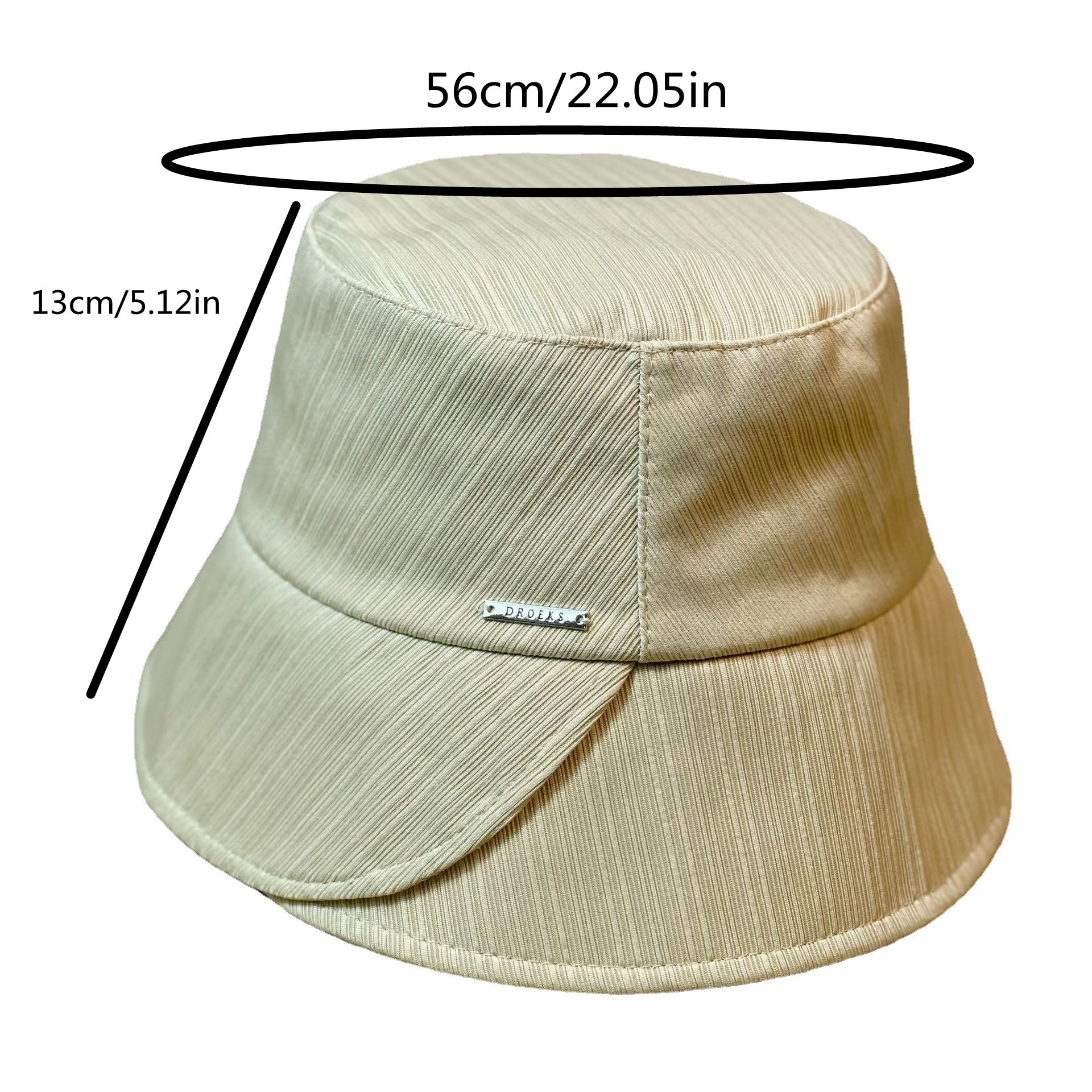 Striped Embossed Split Bucket Hat Solid Sunscreen Fisherman Cap