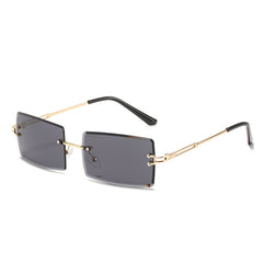 Rectangle Rimless Sunglasses Casual Gradient Glasses UV400