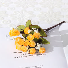 15 Mini Roses Bouquet Realistic Decoration Perfect Gift Birthday Party Supplies