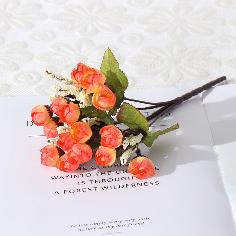 15 Mini Roses Bouquet Realistic Decoration Perfect Gift Birthday Party Supplies