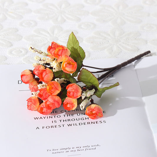 15 Mini Roses Bouquet Realistic Decoration Perfect Gift Birthday Party Supplies