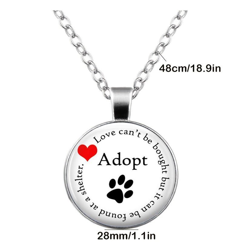 Red Heart Love Dog Paw Gem Keychain For Men