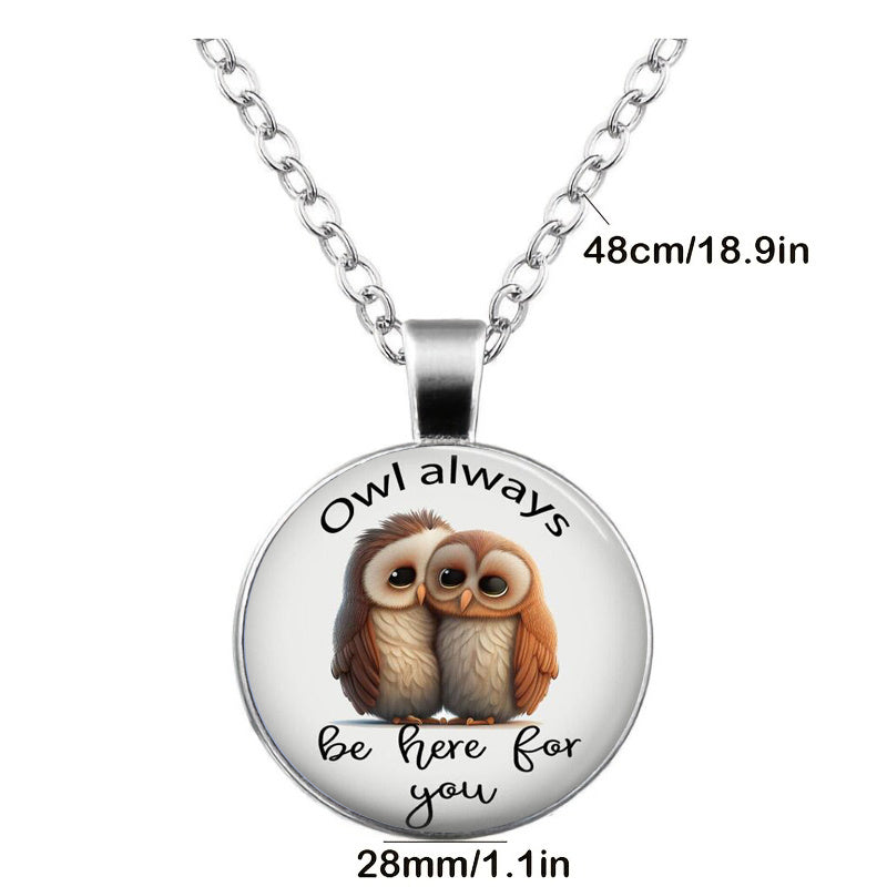 Owl Always Be Here For You Time Stone Keychain Necklace