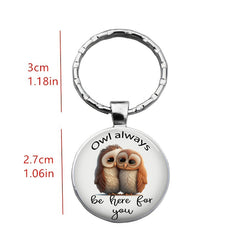 Owl Always Be Here For You Time Stone Keychain Necklace