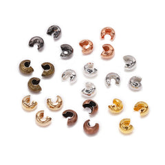 100Pcs 3mm 4mm Round Crimp End Beads Jewelry Making Findings