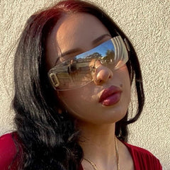 Men's D-Shaped Integrated Y2K Party Sunglasses