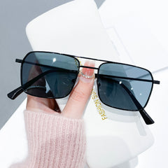 Men's Square Slim Metal Frame Street Style Sun Glasses
