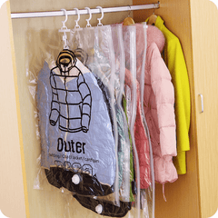 Transparent Vacuum Compression Bag Dustproof Hanging Travel Storage