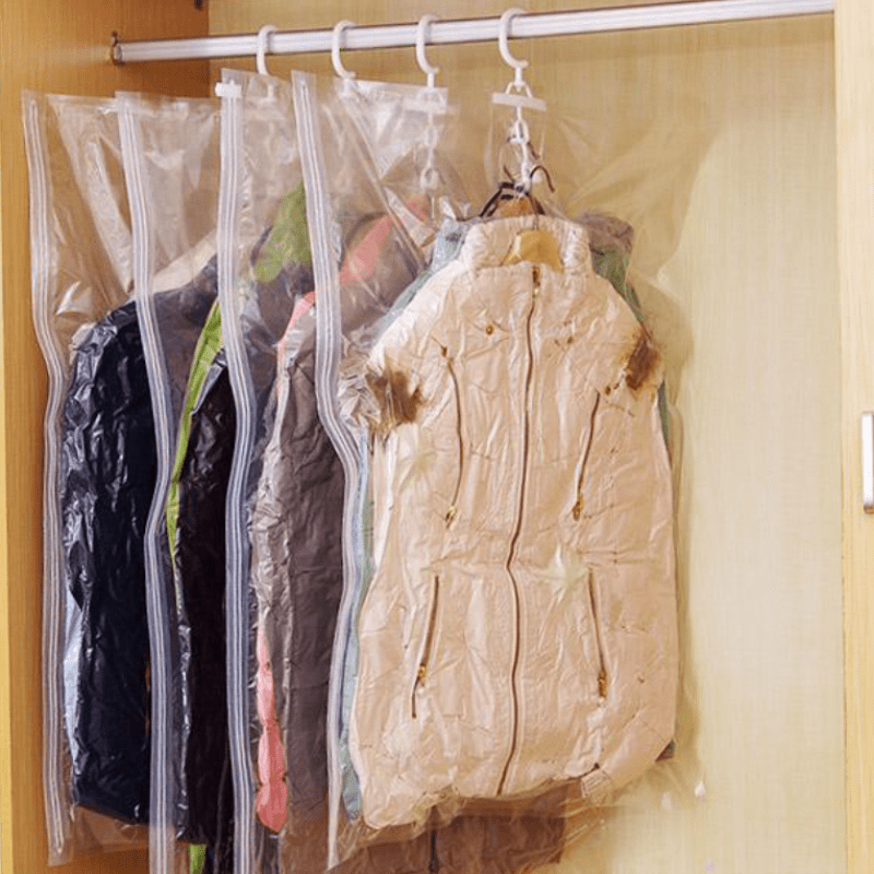 Transparent Vacuum Compression Bag Dustproof Hanging Travel Storage