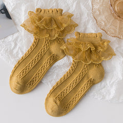 Lace Ruffled Thin Princess Knit Socks Soft Comfortable Breathable Socks