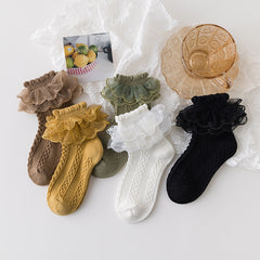 Lace Ruffled Thin Princess Knit Socks Soft Comfortable Breathable Socks