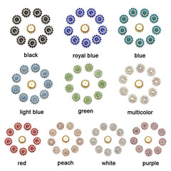10pcs 14mm Rhinestone Flower Buttons Crystal Glass Clothes Decoration