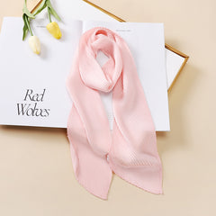 Solid Crinkle Ribbon Silk Scarf Neck Tie Headband