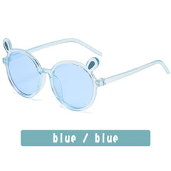 Girls Bunny Ear Round Frame Sunglasses UV Protection Sunshade Summer