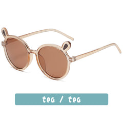 Girls Bunny Ear Round Frame Sunglasses UV Protection Sunshade Summer