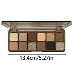 12 Colors Nude Eyeshadow Palette Matte Shimmer High Pigment Smokey Style