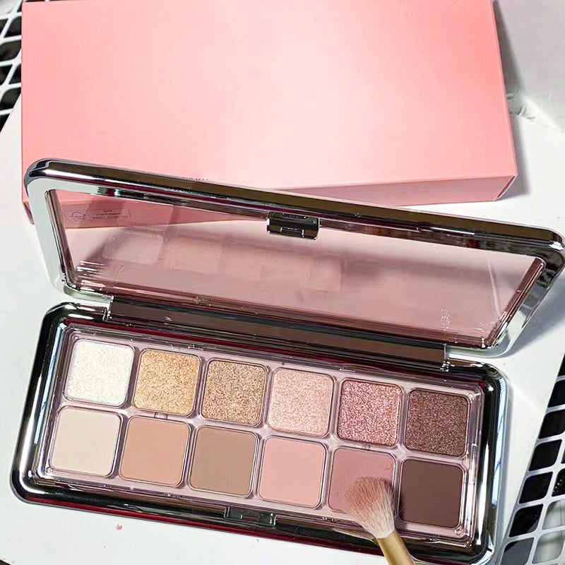 12 Colors Nude Eyeshadow Palette Matte Shimmer High Pigment Smokey Style