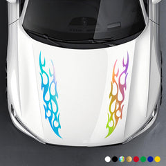 2pcs Racing Flames Fire Decal Hood Decals Vinyl Decal