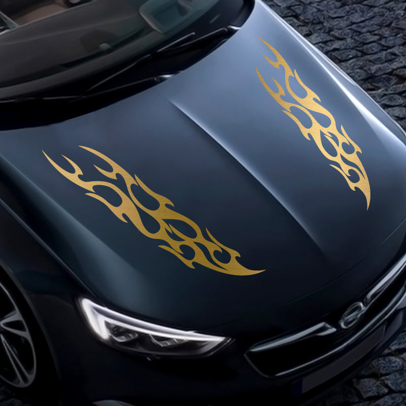 2pcs Racing Flames Fire Decal Hood Decals Vinyl Decal