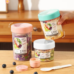 Portable Salad Cup with Spoon for Yogurt and Snacks on the Go