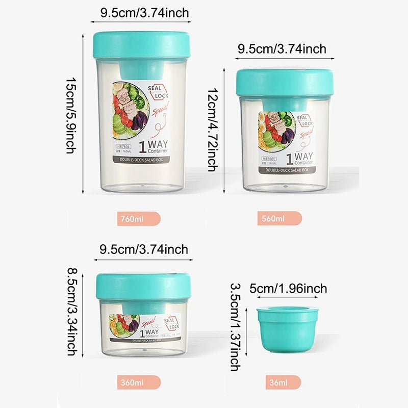 Portable Salad Cup with Spoon for Yogurt and Snacks on the Go