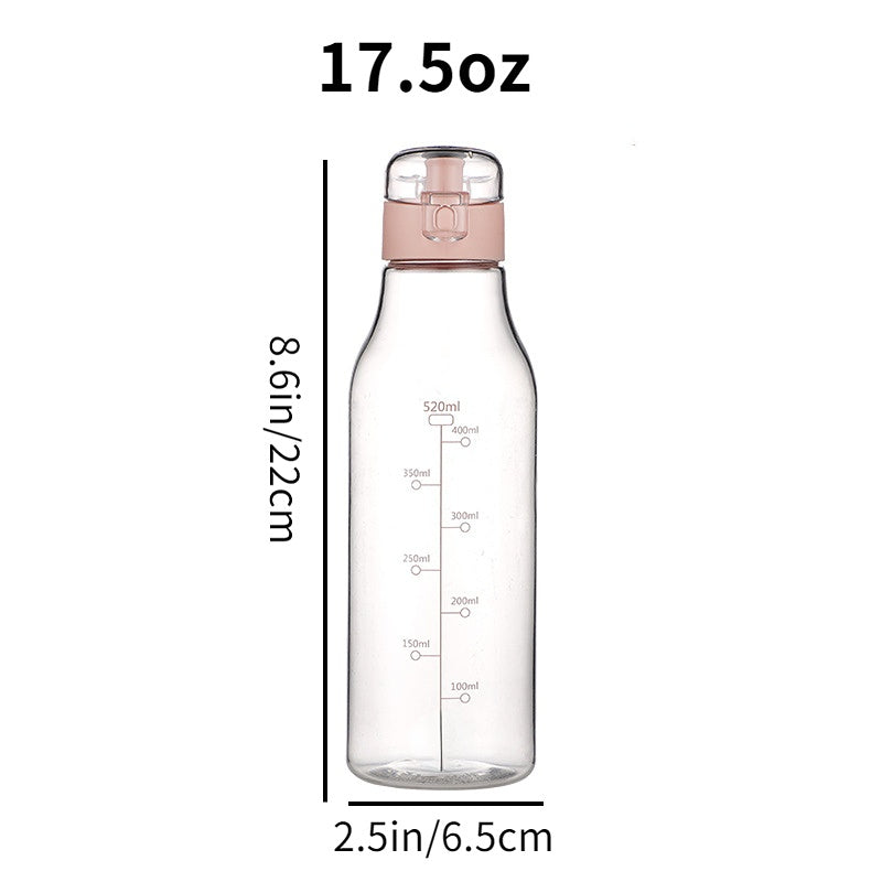 17.5oz Water Bottle with Locking Buckle and Scale for Sports