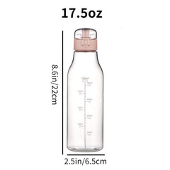 17.5oz Water Bottle with Locking Buckle and Scale for Sports