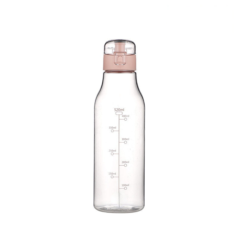 17.5oz Water Bottle with Locking Buckle and Scale for Sports