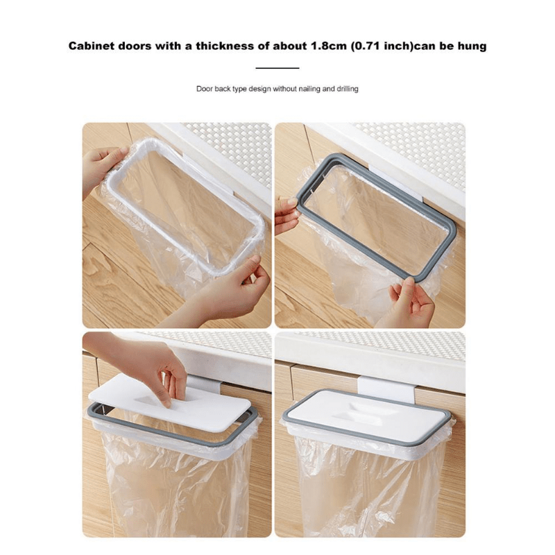 Garbage Bag Holder Portable Plastic Trash Bag Storage Rack With Lid