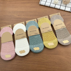 5 Pairs Mesh Textured Short Socks for Women